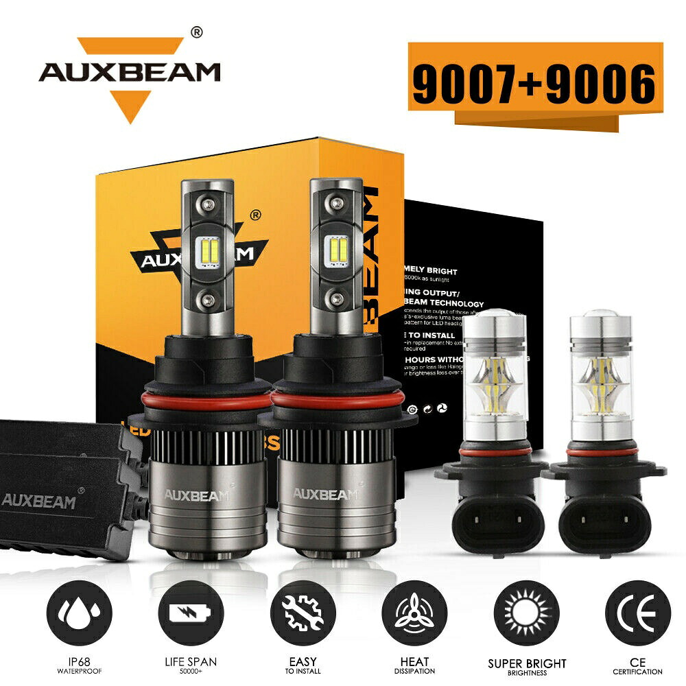 4X AUXBEAM 9007 9006 LEDヘッドライト電球ハイ・ロービーム+フォグライト6500K CANBUS 4x AUXBEAM 9007 9006 LED Headlight Bulbs High low beam+Fog Light 6500K CANBUS 【並行輸入品】 37,323円