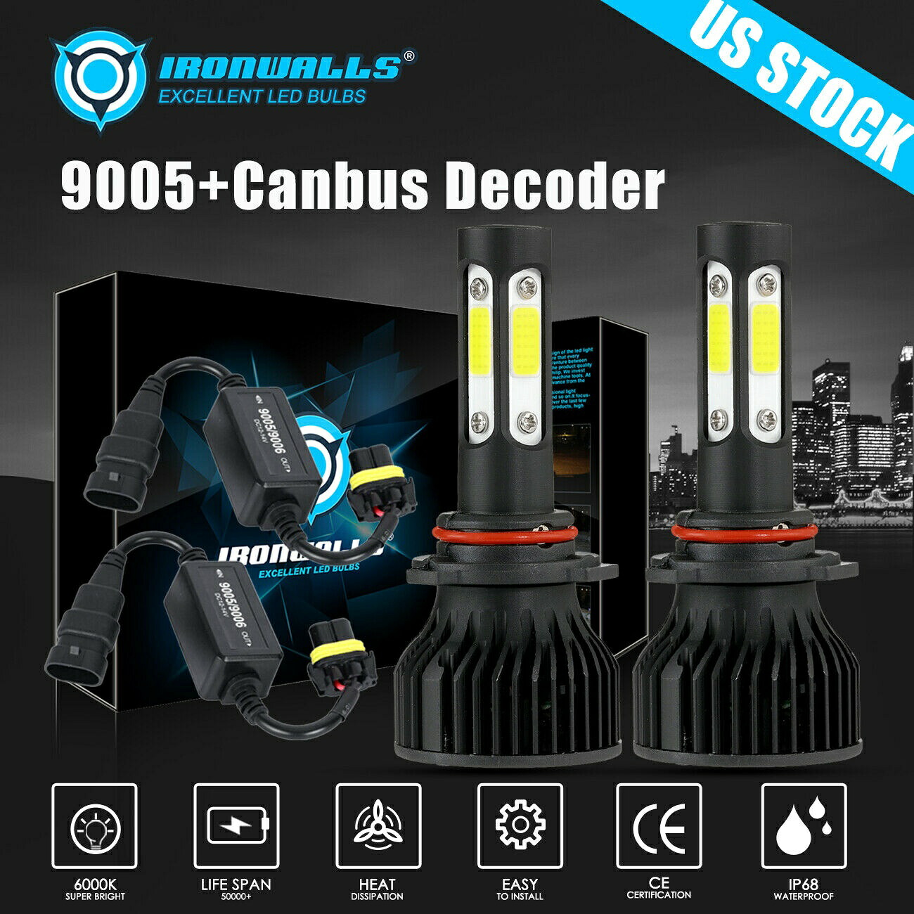 ペア9005 CANバスLEDヘッドライトキット360000LMハイビーム電球6500Kランプホワイト Pair 9005 Canbus LED Headlight Kit 360000LM High Beam Bulb 6500K Lamp White 【並行輸入品】 31,103円