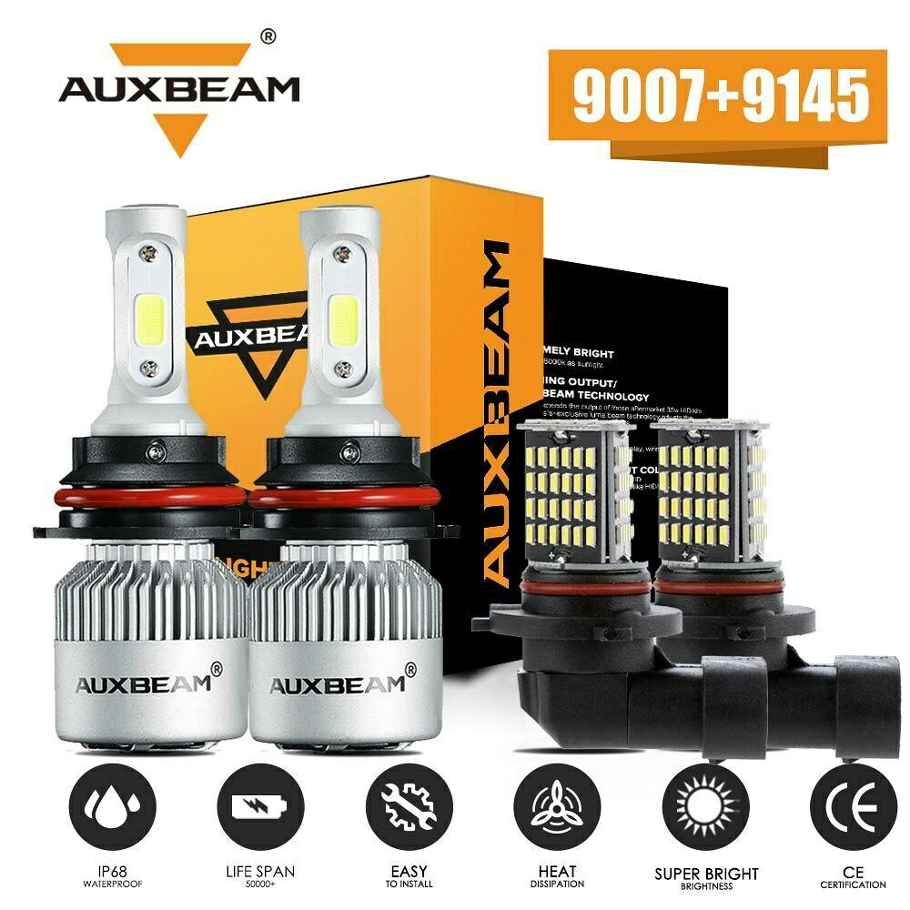 フォードF-150 1999-2003 LEDヘッドライト+フォグランプ9007 HB5 9145 9140 AUXBEAM S2用 For Ford F-150 1999-2003 LED Headlight+ Fog Lights 9007 HB5 9145 9140 AUXBEAM S2 【並行輸入品】
