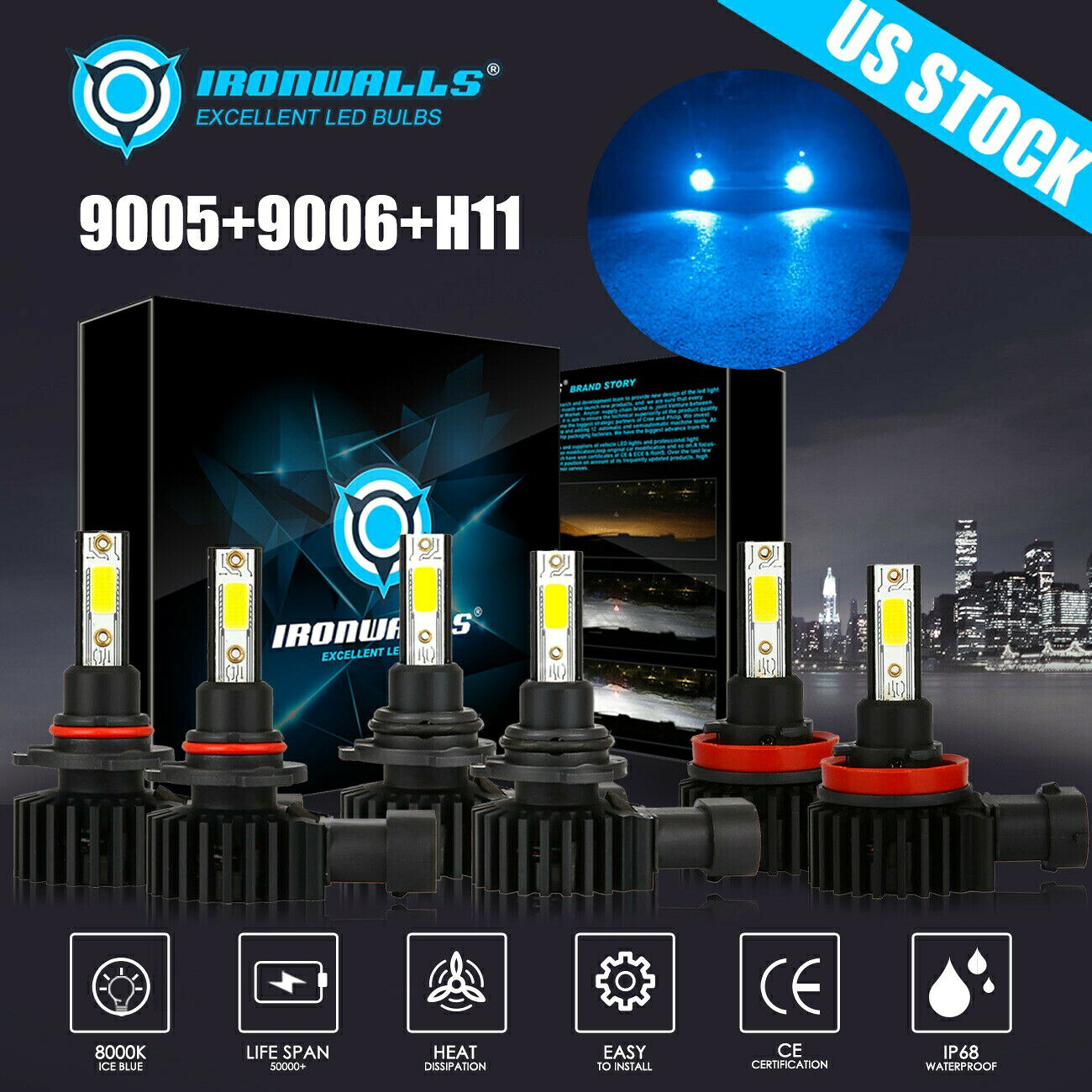 ホンダアコード2006-2009 2010 2011 2012 LEDヘッドライト高低フォグランプ8000Kの場合 For Honda Accord 2006-2009 2010 2011 2012 LED Headlight High Low Fog Light 8000K 【並行輸入品】 33,176円