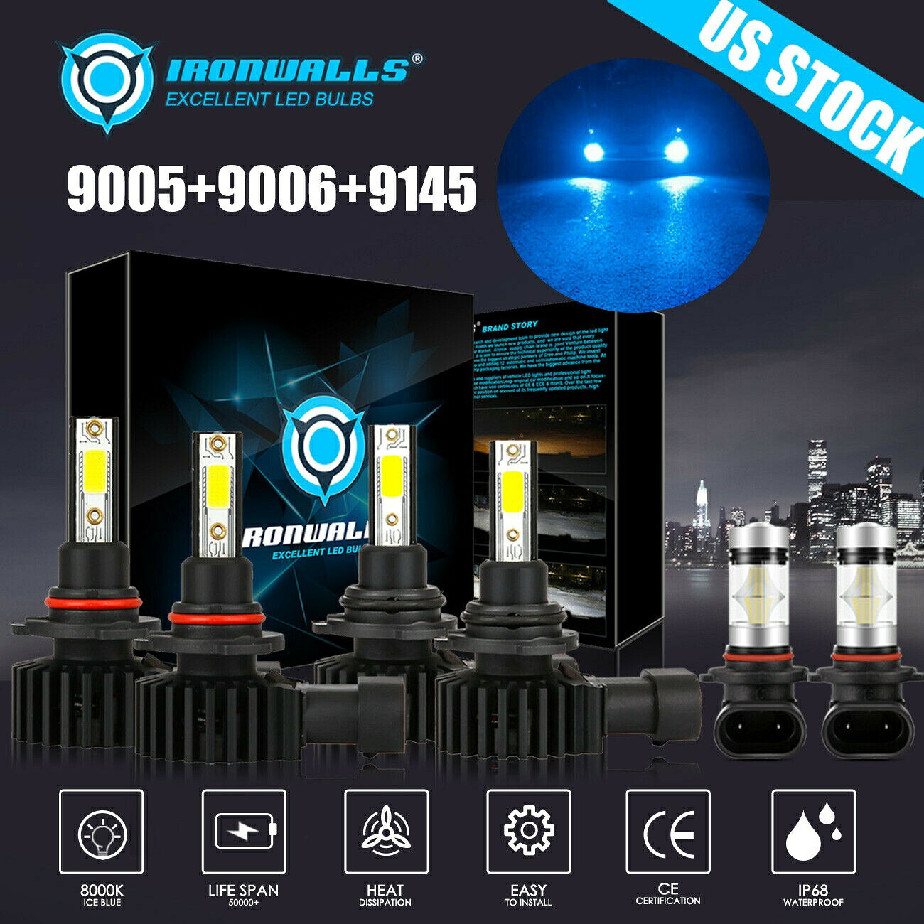 シボレーシルバラード1500 2500 3500 2003-2006について8000K LEDヘッドライトフォグ電球 8000K LED Headlights Fog Light Bulb For Chevy Silverado 1500 2500 3500 2003-2006 【並行輸入品】 33,176円