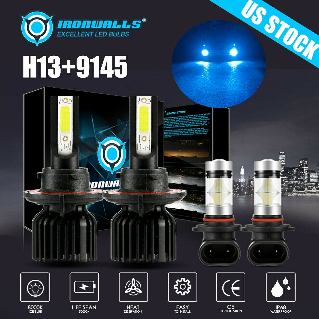 LEDヘッドライトのHi-Loのビーム+フォグ電球8000K - マーキュリーマリナー2005年から2011年のために For Mercury Mariner 2005-2011 - LED Headlight Hi-Lo Beam + Fog Light Bulbs 8000K 【並行輸入品】