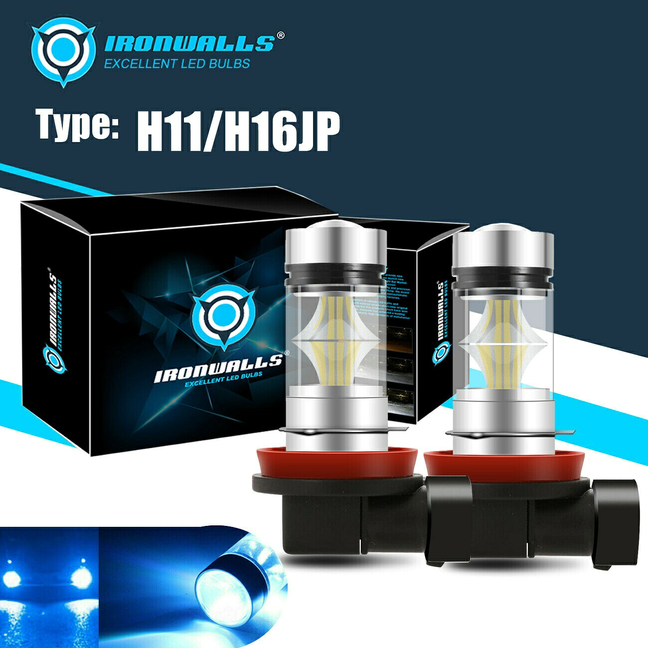 アキュラRLX RL TL TSX MDX RDX 2006-2014ブルー8000K H11 H8 LEDフォグ電球用 For Acura RLX RL TL TSX MDX RDX 2006-2014-Blue 8000K H11 H8 LED Fog Light Bulbs 【並行輸入品】