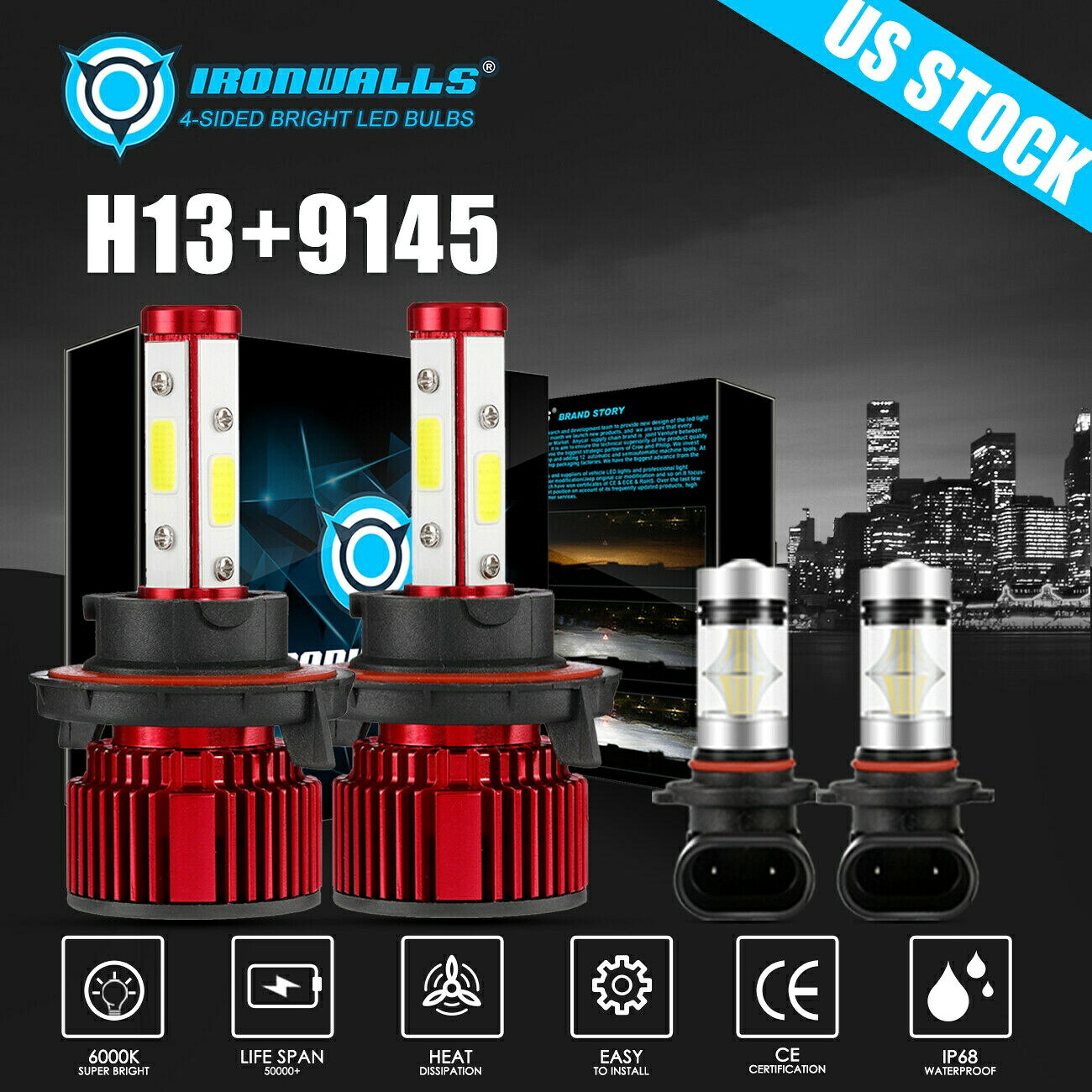 2006 2007-2010フォードエクスプローラーの場合H13 LEDヘッドライトは、9145霧電球6000K H13 LED Headlights 9145 Fog Light Bulbs 6000K For 2006 2007-2010 Ford Explorer 【並行輸入品】 31,103円