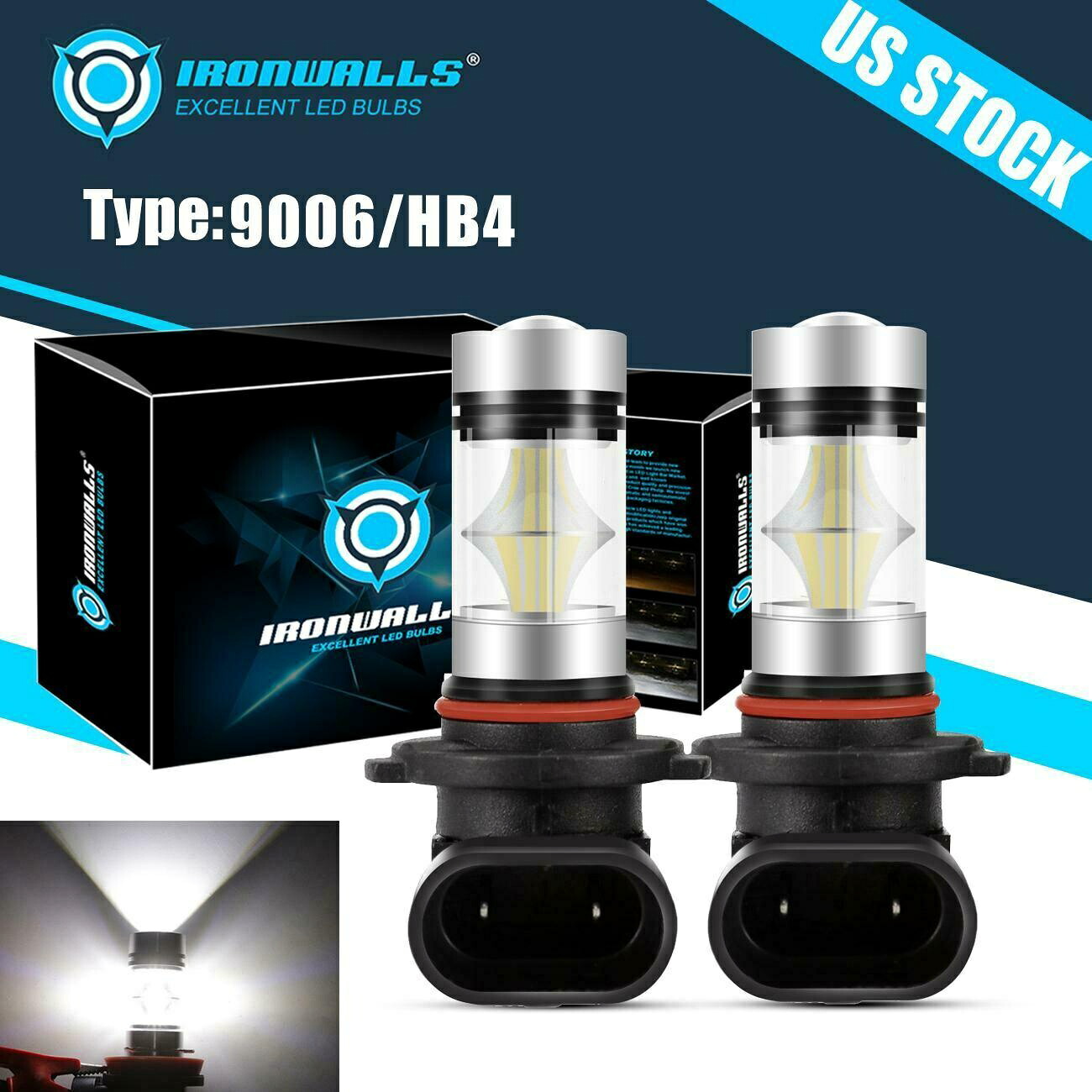 アメージング9006 HB4 LEDヘッドライト球根キットロービームフォグランプ100W 6000Kをアップグレード Amazing 9006 HB4 LED Headlight Bulbs Kit Low Beam Fog Light Upgrade 100W 6000K 【並行輸入品】