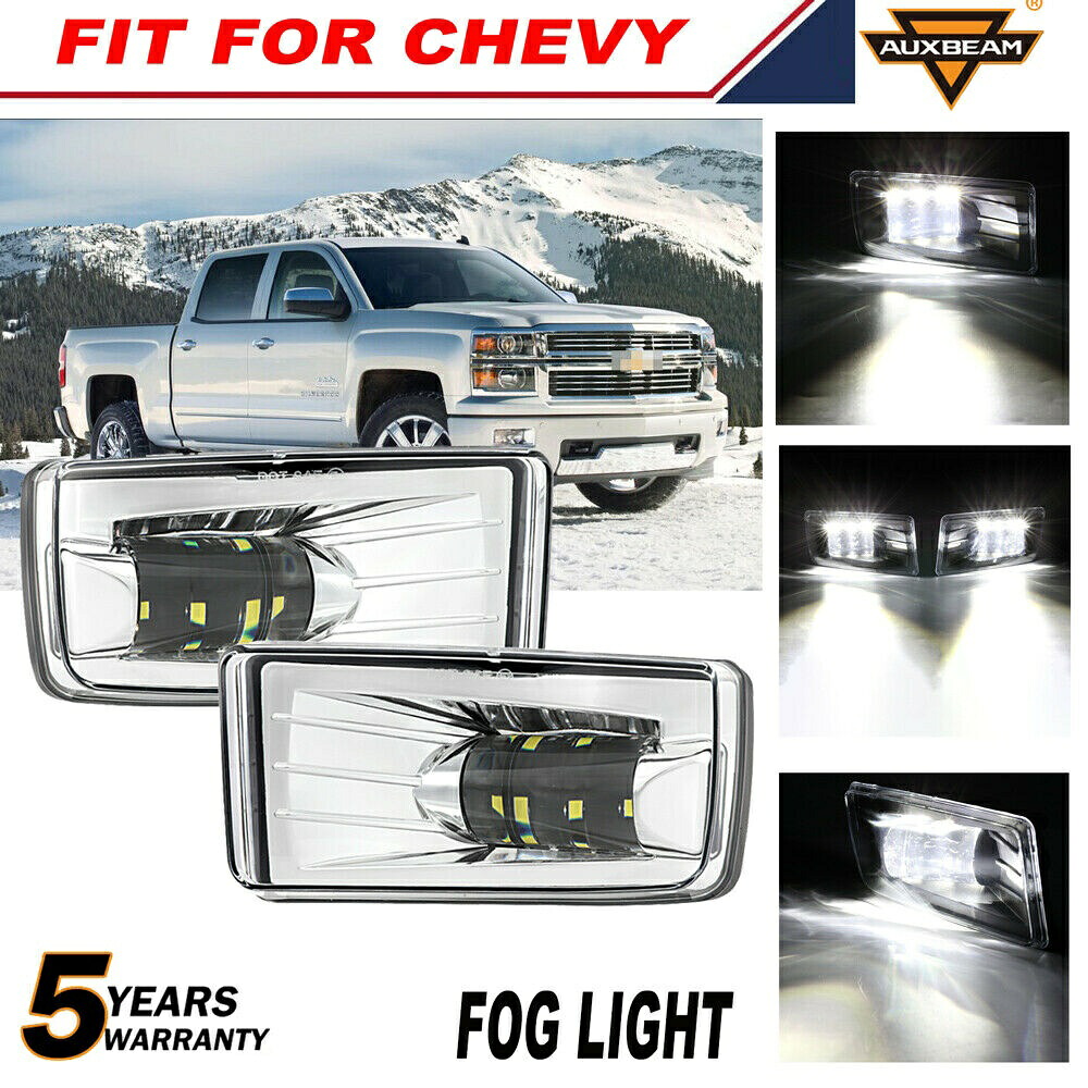 シボレーシルバラード8月14日GMC 07から2015のための2個のクロムラウンドLEDフォグランプランプフィット 2pcs Chrome Round LED Fog Lights Lamps Fit for Chevy Silverado 08-14 GMC 07-2015 【並行輸入品】