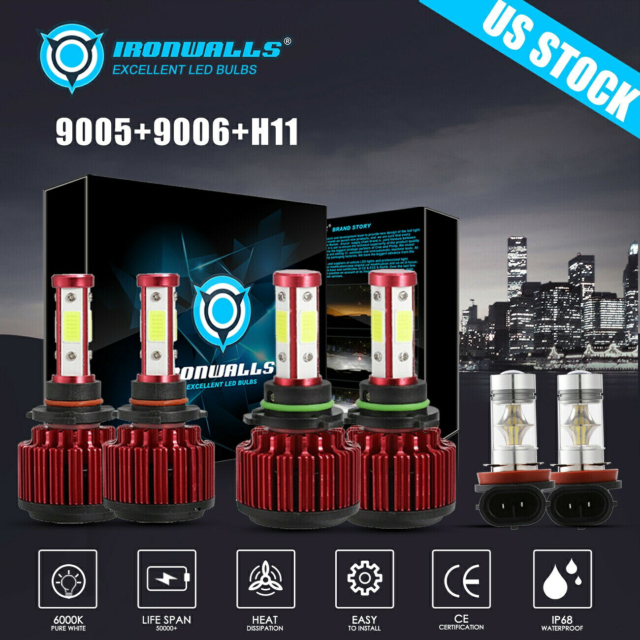 ホンダアコード2006から22009 2010 2011 2012 LEDヘッドライト高低霧の電球用 For Honda Accord 2006-22009 2010 2011 2012 LED Headlight High Low Fog Light Bulb 【並行輸入品】