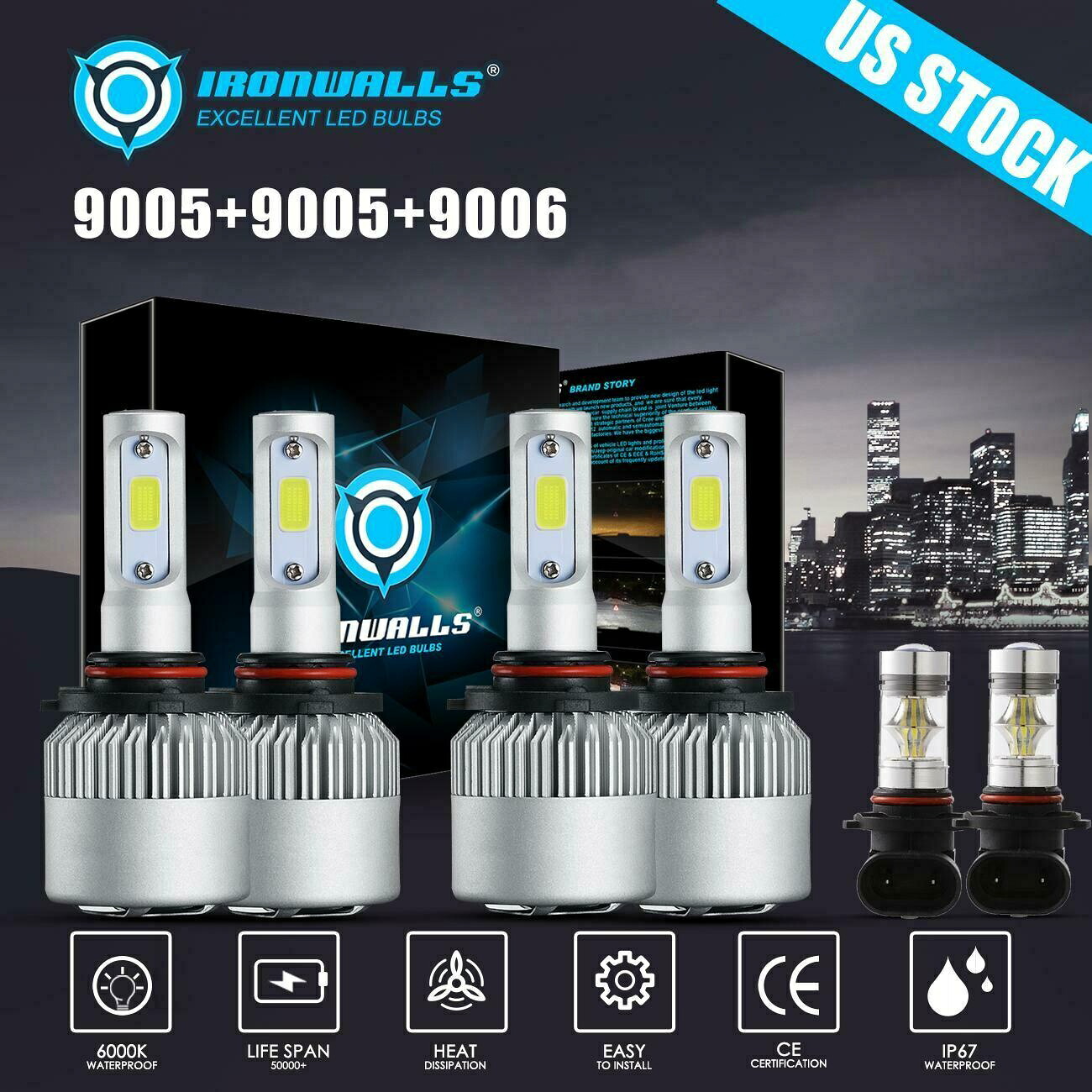 6X 6000K LEDヘッドライトフォグ電球についてはGMCシエラ1500 2500 HD 2001から2006 6x 6000K LED Headlight Fog Light Bulbs For GMC Sierra 1500 2500 HD 2001-2006 【並行輸入品】