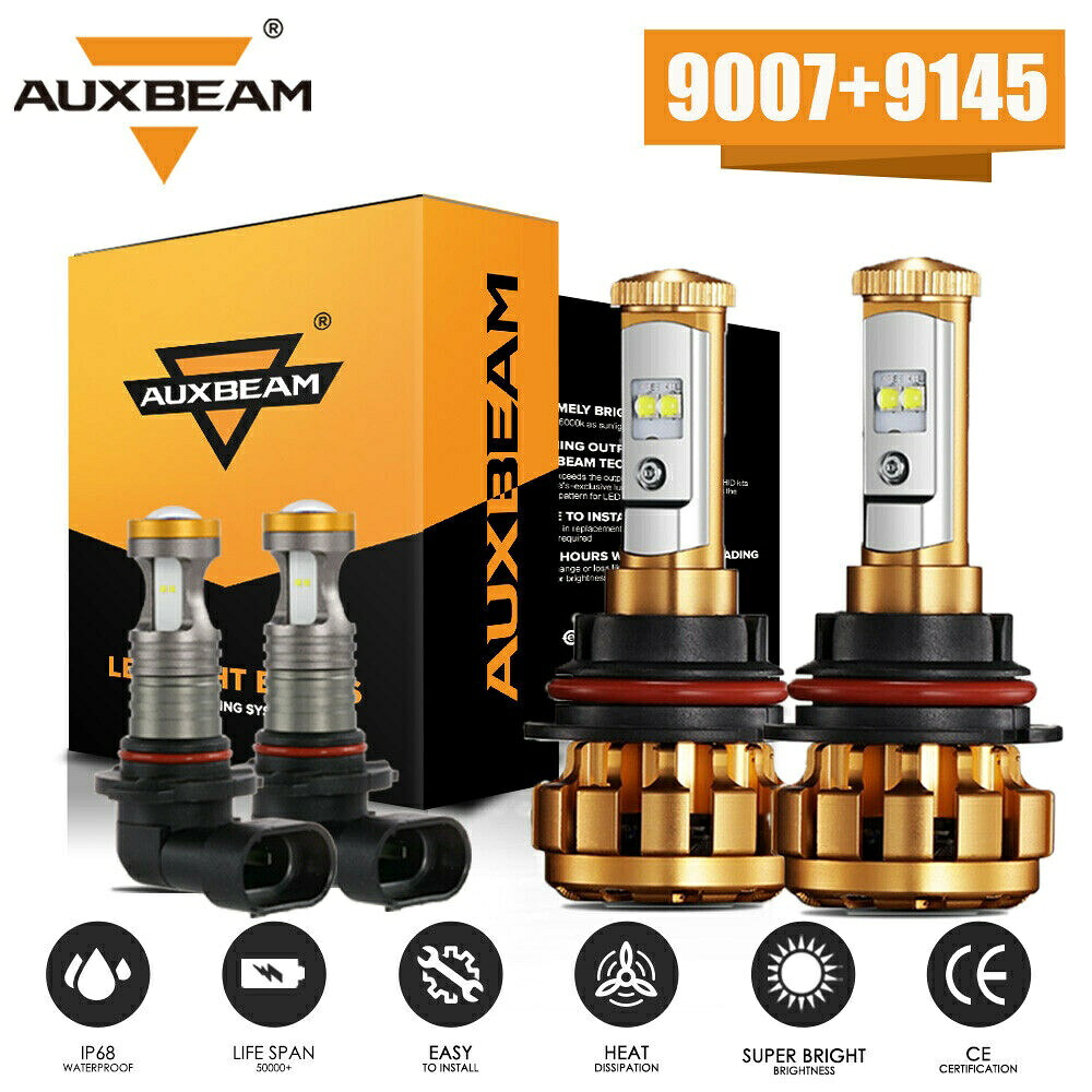 4X AUXBEAM LEDヘッドライト9007ダッジ・キャラバングランドキャラバンのための9145霧2001年から2007年 4X AUXBEAM LED Headlight 9007 9145 Fog for Dodge Caravan Grand Caravan 2001-2007 【並行輸入品】
