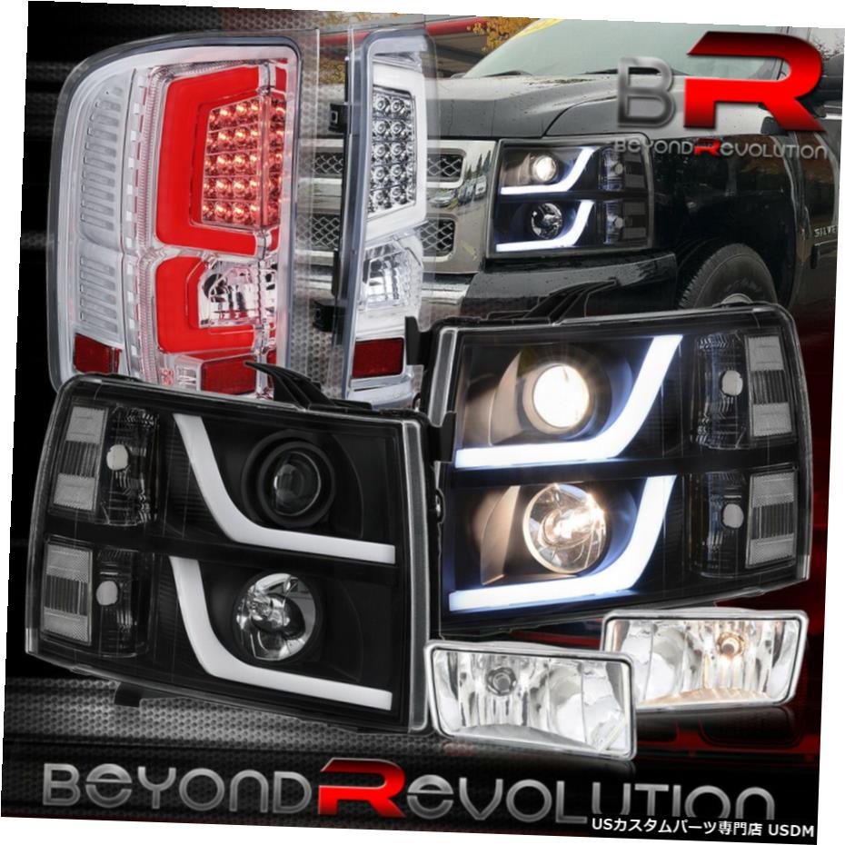 2007-2013シボレーシルバラードブラックDRLヘッドライトLEDをクリアテールライト+霧のために For 2007-2013 Chevy Silverado Black Drl Headlight Led Clear Tail Lights + Fogs 【並行輸入品】