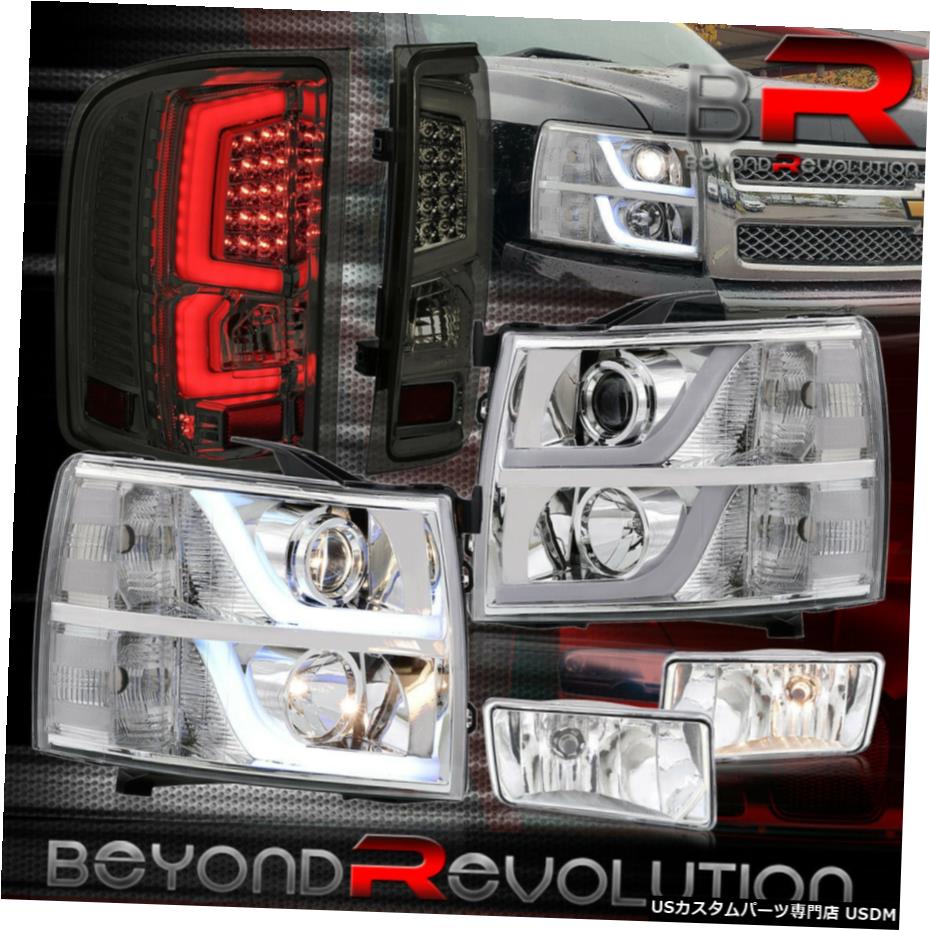 2007-2013シルバラードヘッドライトLEDアセンブリスモークテールライト+クリア霧のために For 2007-2013 Silverado Head Light Assembly Led Smoked Tail Lights + Clear Fogs 【並行輸入品】