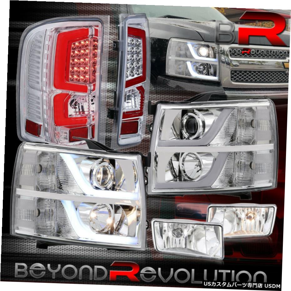 2007-2013シルバラードヘッドライトアセンブリ赤色LEDすべてクリアテールライト+霧のために For 2007-2013 Silverado Head Light Assembly Red Led All Clear Tail Lights + Fogs 【並行輸入品】