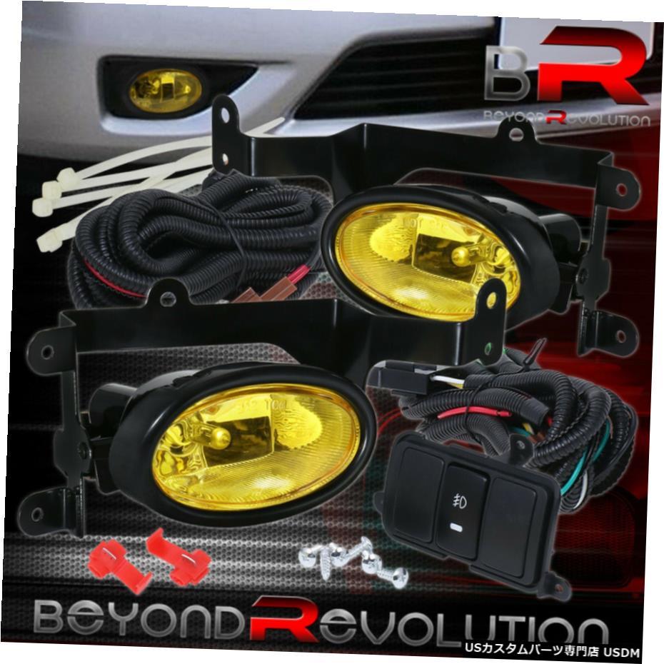 06-08のためのホンダシビック2博士クーペイエローアンバーフロントバンパードライビングフォグランプ For 06-08 Honda Civic 2 Dr Coupe Yellow Amber Front Bumper Driving Fog Lights 【並行輸入品】