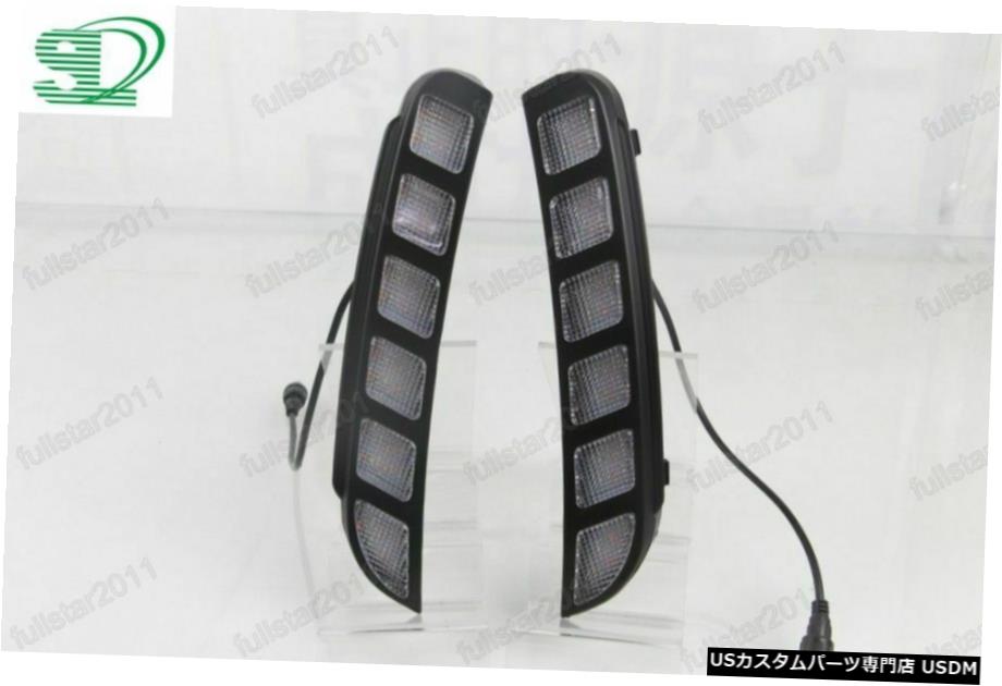 フォードエクスプローラー2016-2017のためにライトフォグランプを実行して2倍白色LED昼間 2x White LED Daytime Running Light Fog Lamps For Ford Explorer 2016-2017 【並行輸入品】