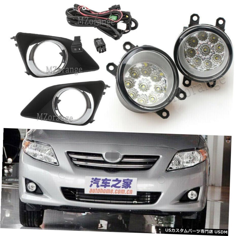 トヨタカローラ2008 2009 2010用LEDフォグランプクロームカバー配線スイッチキット LED Fog Lights Chrome Cover Wiring Switch Kit For Toyota Corolla 2008 2009 2010 【並行輸入品】