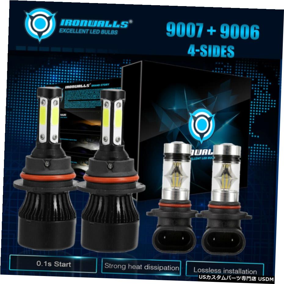 2003-2005ダッジラム1500 2500 3500 4X LEDヘッドライト+フォグ電球4Sides用 For 2003-2005 Dodge Ram 1500 2500 3500 4X LED Headlight + Fog Light Bulbs 4Sides 【並行輸入品】