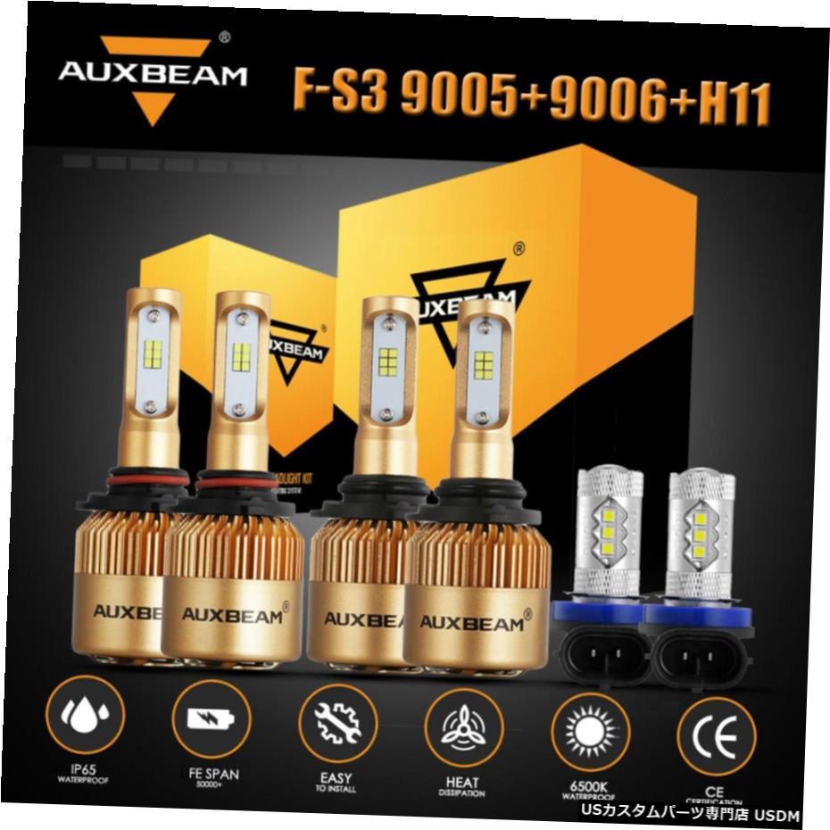 AUXBEAM LEDヘッドライト9005ハイビーム+ 9006ロービーム+ H11 H8フォグ電球3Pairs AUXBEAM LED Headlight 9005 High Beam+9006 Low Beam+H11 H8 Fog Light Bulbs 3Pairs 【並行輸入品】