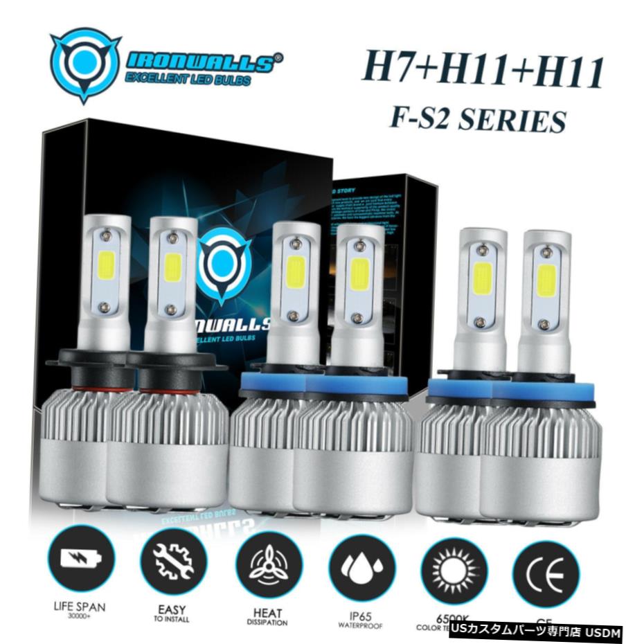 H7 + H11 + H11 H8コンボLEDヘッドライトハイ+ロービーム+フォグランプ6500Kの電球キット3Pairs H7+H11+H11 H8 Combo LED Headlight High+Low Beam+Fog Lights 6500K Bulb Kit 3Pairs 【並行輸入品】