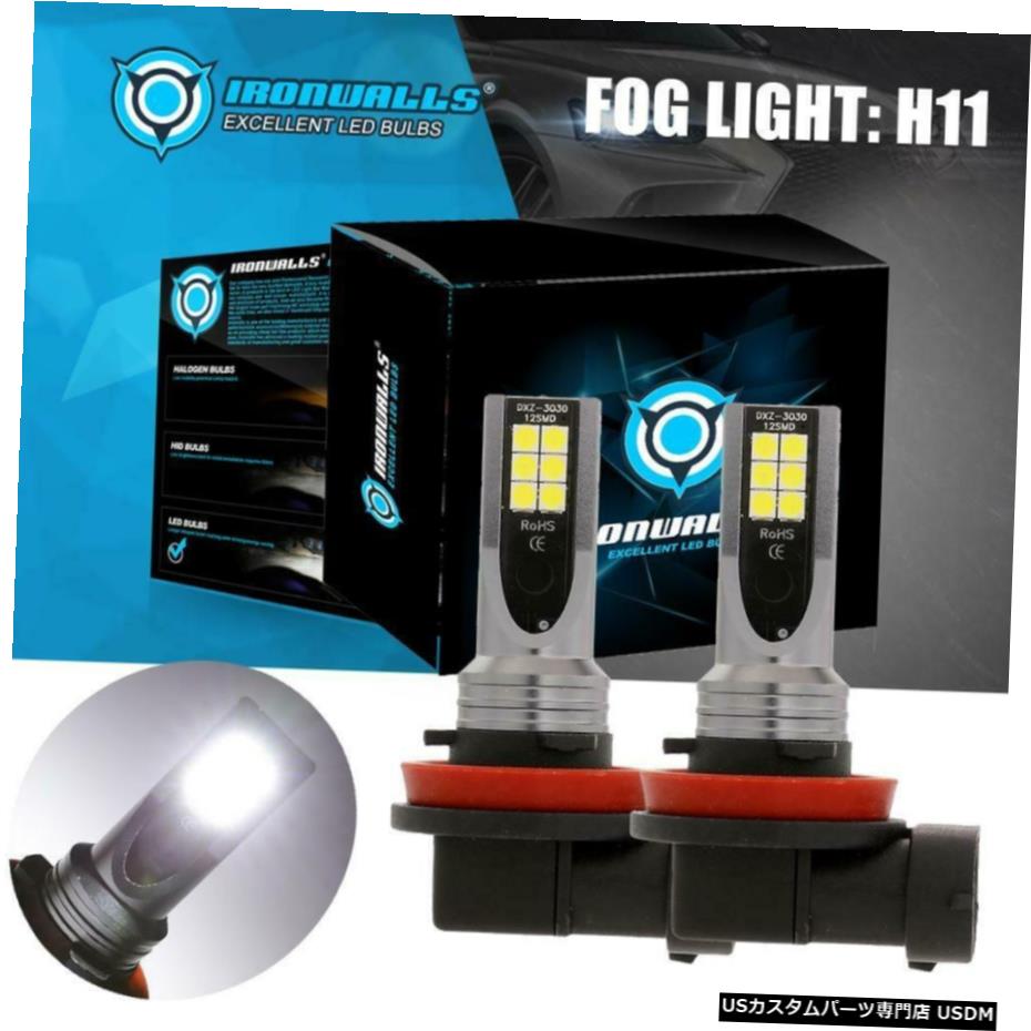 2X LEDフォグ電球H8 H9 H11フォグランプの電球6000Kホワイトハイパワー100Wランプ 2X LED Fog Light Bulb H8 H9 H11 Fog Light Bulb 6000K White High Power 100W Lamps 【並行輸入品】