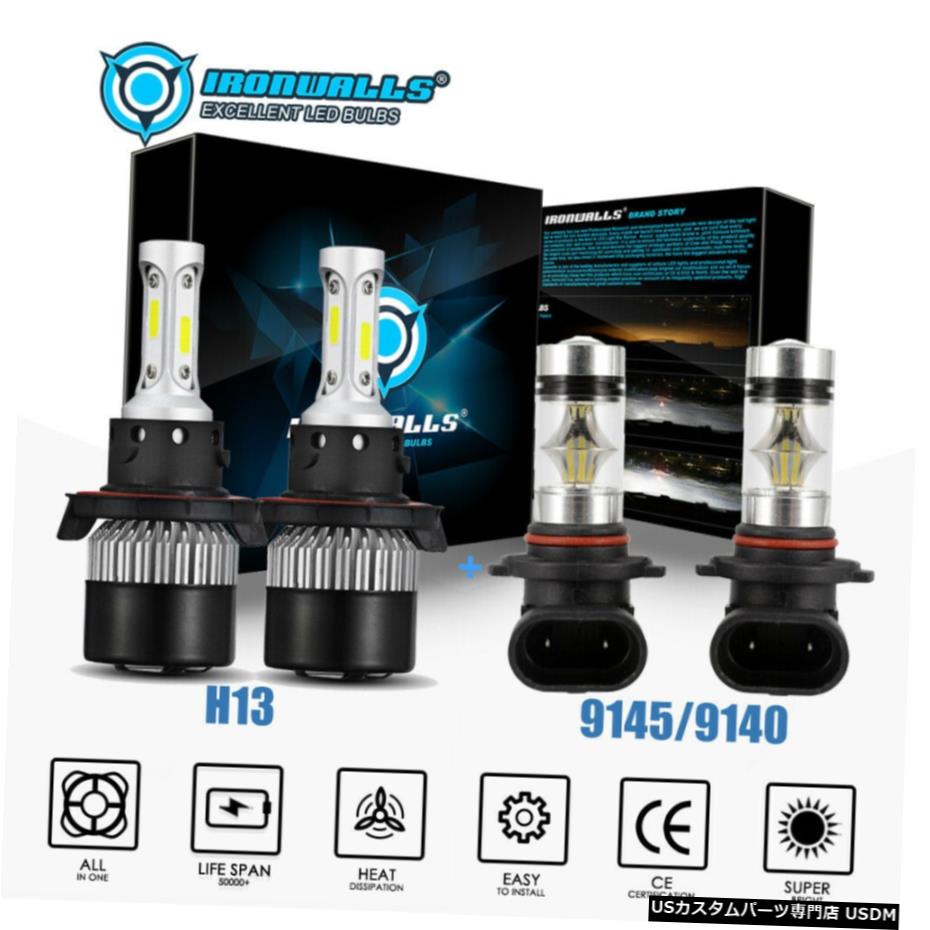 4倍6000K LEDヘッドライトのHi /低+フォグ電球コンボ - 2004年から2014年のフォードF-150の場合 For 2004-2014 Ford F-150 - 4x 6000K LED Headlight Hi/Low + Fog Light Bulbs Combo 【並行輸入品】