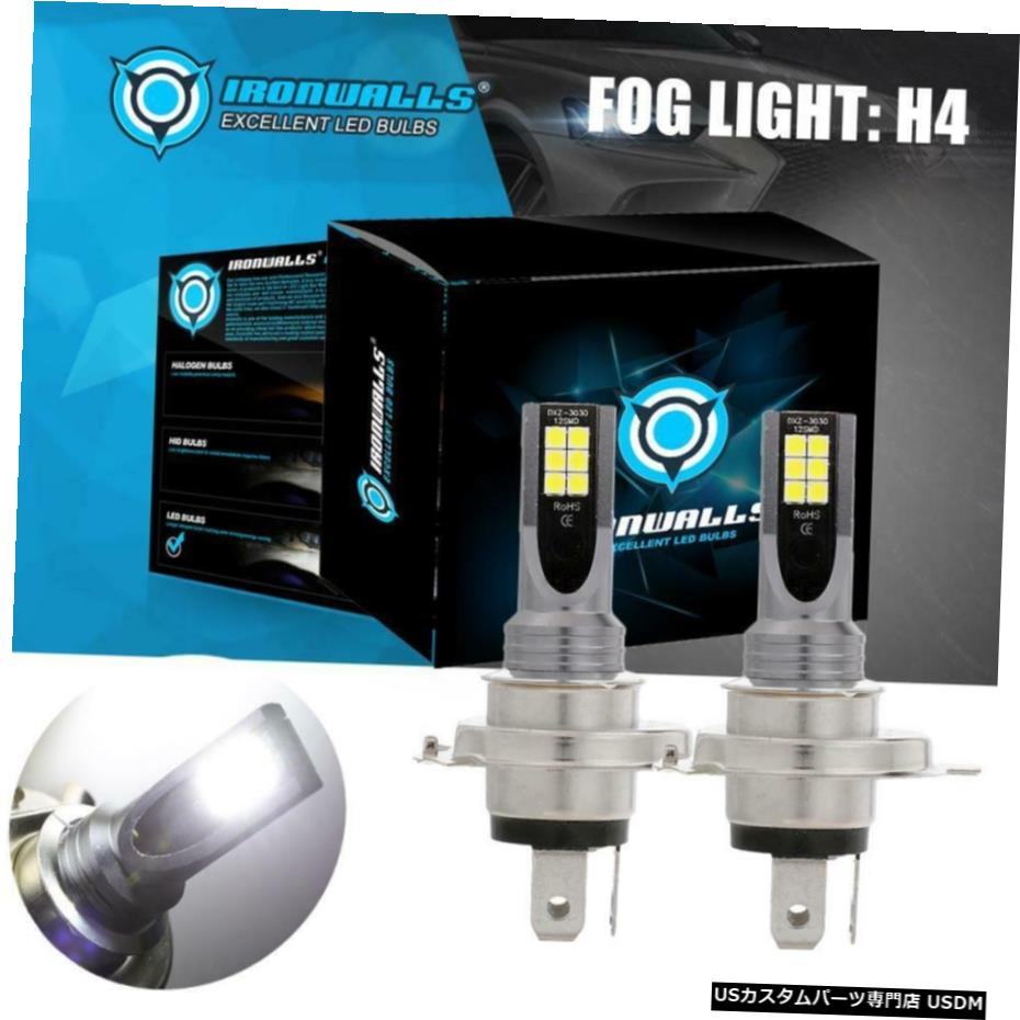 IRONWALLS H4 9003 HB2フォグランプLEDヘッドライト100W 6000KドライビングDRLランプホワイト IRONWALLS H4 9003 HB2 Fog Light LED Headlight 100W 6000K Driving DRL Lamps White 【並行輸入品】