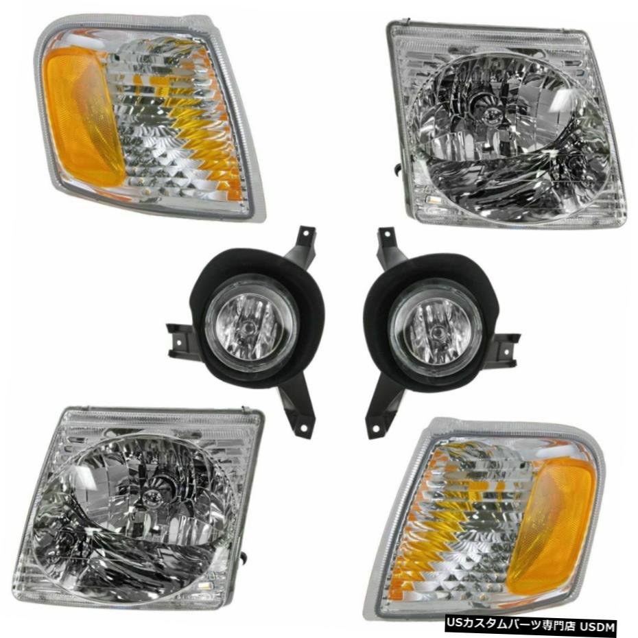 01-05フォードエクスプローラーの新用ヘッドライトフォグランプパーキングライト6ピースキットセット Headlight Fog Lamp Parking Light 6 Piece Kit Set for 01-05 Ford Explorer New 【並行輸入品】