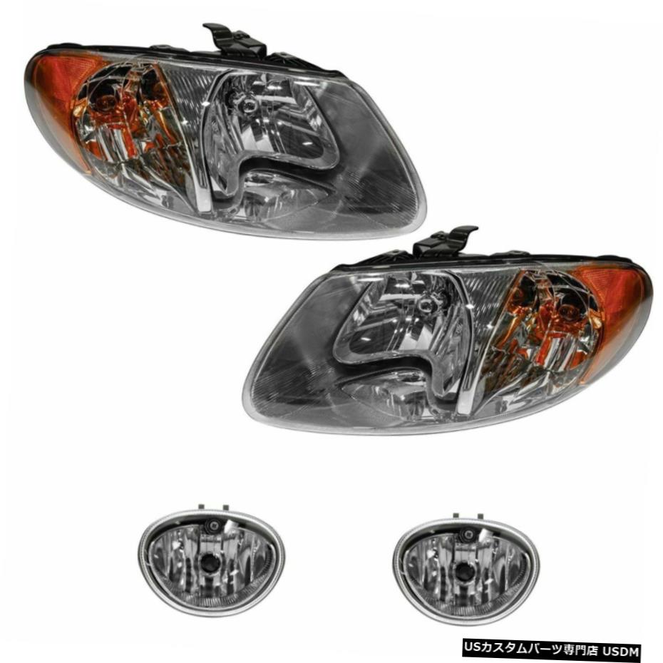 4のヘッドライトフォグドライビングライトランプキットLH RHの設定01-04ダッジミニバンの新用 Headlight Fog Driving Light Lamp Kit LH RH Set of 4 for 01-04 Dodge Mini Van New 【並行輸入品】
