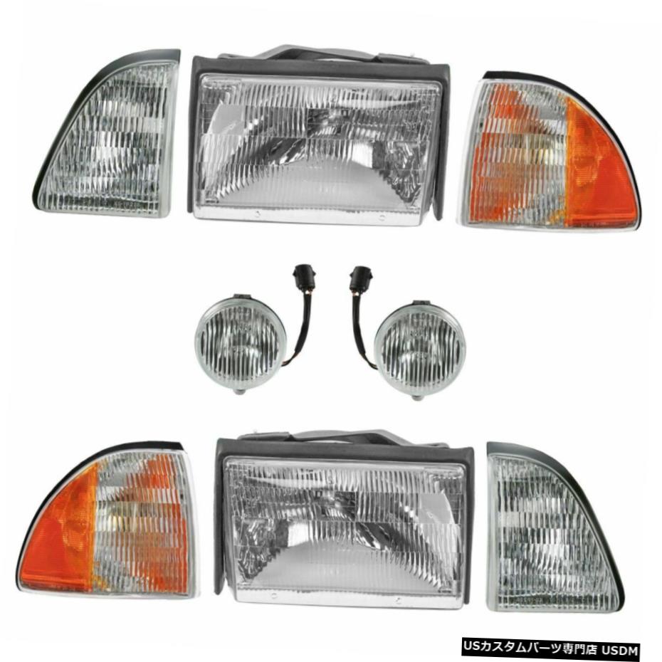 ヘッドライトの駐車場霧は87-93フォードマスタングのための信号光キット8点セットを回し Headlight Parking Fog Turn Signal Light Kit 8 Piece Set for 87-93 Ford Mustang 【並行輸入品】