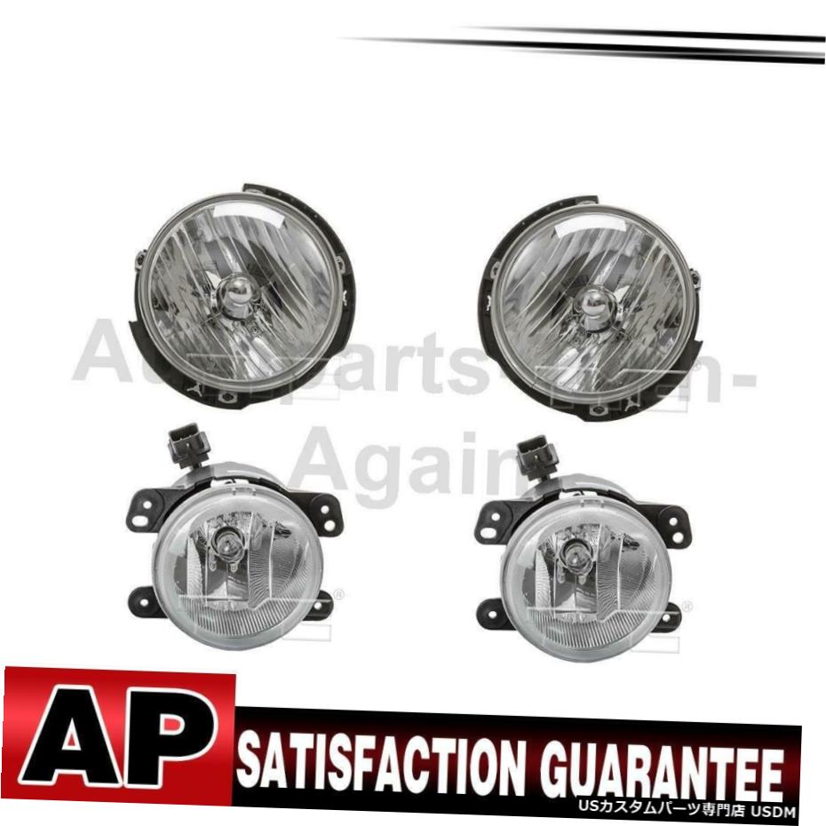 ジープ2010-2015用4のTYCヘッドライトアセンブリフォグライトアセンブリは、左右のセット TYC Headlight Assembly Fog Light Assembly Left Right Set Of 4 For Jeep 2010-2015 【並行輸入品】