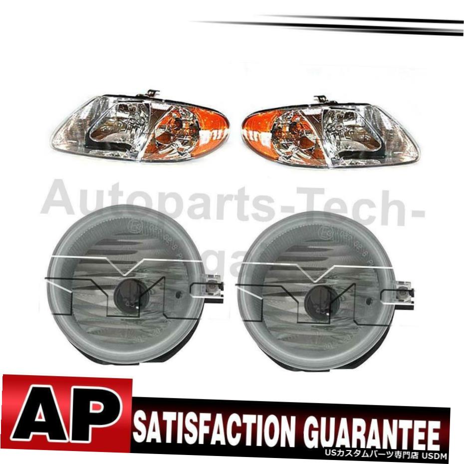 ダッジキャラバンのために4のTYCヘッドライトアセンブリフォグライトアセンブリは、左右のセット TYC Headlight Assembly Fog Light Assembly Left Right Set Of 4 For Dodge Caravan 【並行輸入品】