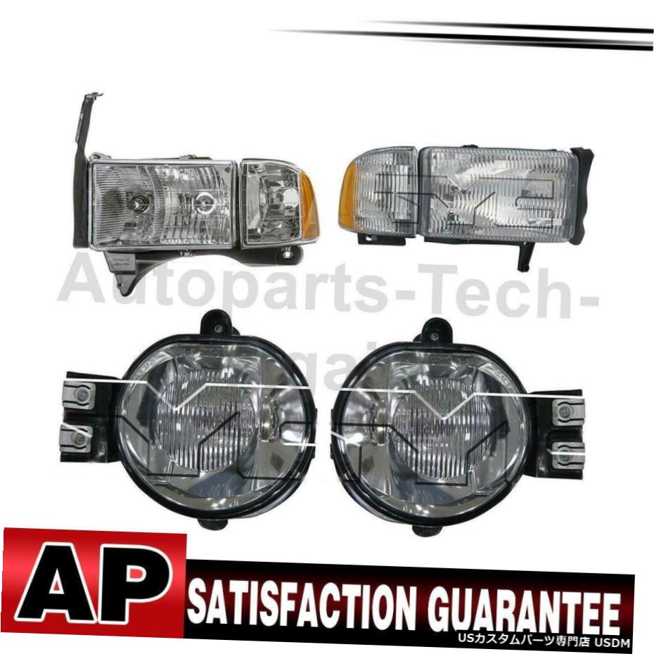 TYCヘッドライト+フォグライトアセンブリLH RH 4Xについてはダッジ TYC Headlight+Fog Light Assembly LH RH 4X For Dodge 【並行輸入品】
