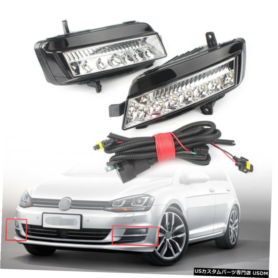 フォグランプについてはVWゴルフ7 MK7 2014 2015 2016 HSを実行しているペアのLED DRL昼間 Pair LED DRL Daytime Running Fog Light For VW Golf 7 MK7 2014 2015 2016 hs 【並行輸入品】