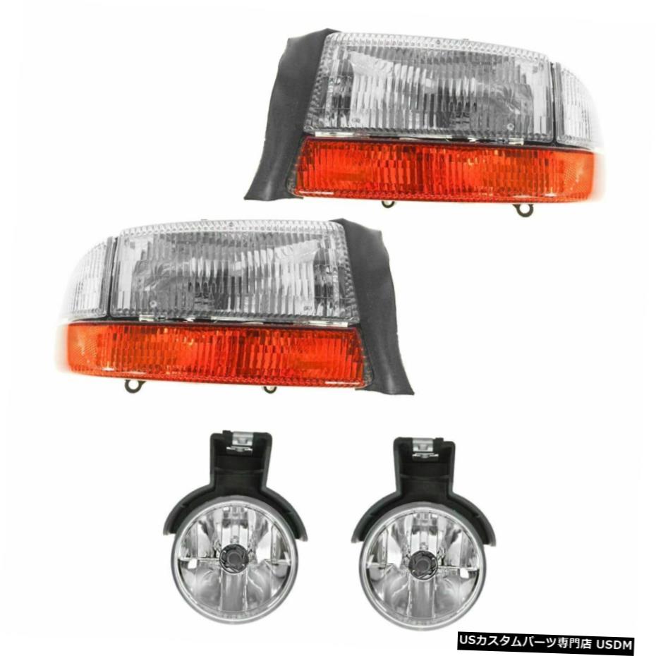 デュランゴダコタ新のためのヘッドライトフォグライトランプフロント左右キットセット Headlight Fog Light Lamp Front Left Right Kit Set for Durango Dakota New 【並行輸入品】