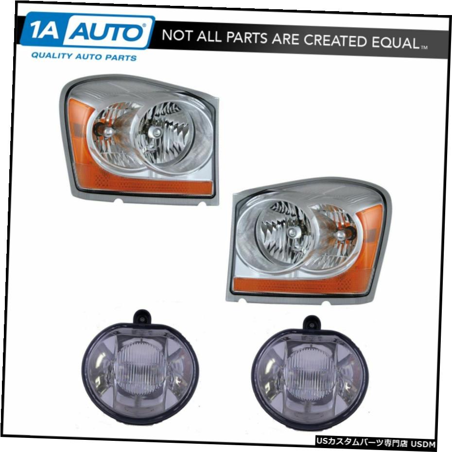 06ダッジデュランゴSUVの新4のヘッドライトフォグドライビングライトランプキットLH RHセット Headlight Fog Driving Light Lamp Kit LH RH Set of 4 for 06 Dodge Durango SUV New 【並行輸入品】