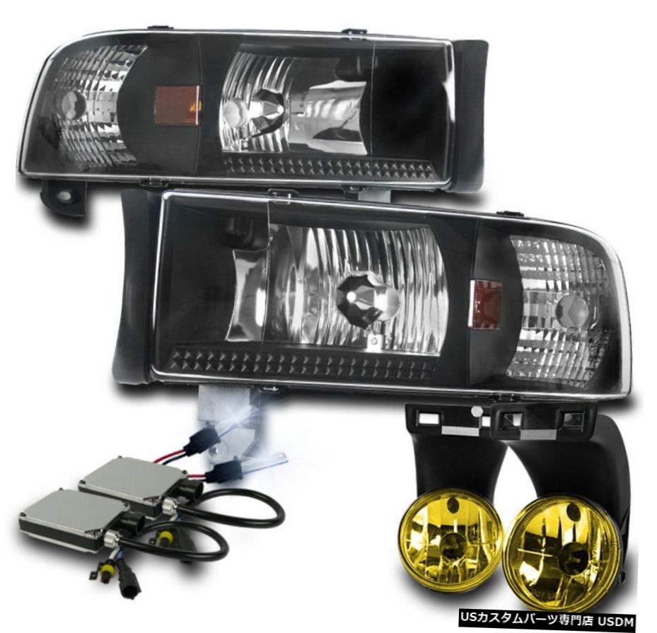 1994-2001 DODGE RAM BLACK CRYSTALヘッドライト+ YELLOW DRIVING FOG LIGHT W / 8000K HID 1994-2001 DODGE RAM BLACK CRYSTAL HEADLIGHT+YELLOW DRIVING FOG LIGHT W/8000K HID 【並行輸入品】