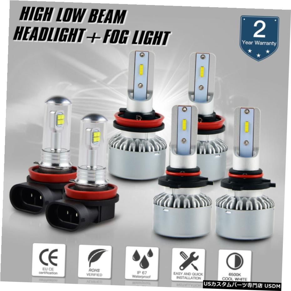 6PCSのためスバル奥地WRX 2018コンボ9005 H11 H8 LEDヘッドライトフォグ電球 6PCS For Subaru Outback WRX 2018 Combo 9005 H11 H8 LED Headlight Fog Light Bulb 【並行輸入品】