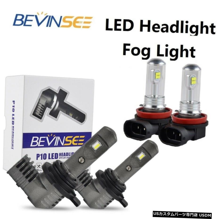 4PCSコンボ9012のH11 LEDヘッドライトフォグランプキット電球のためにジープコンパス2014 2015 4PCS Combo 9012 H11 LED Headlight Fog Light Kit Bulbs For Jeep Compass 2014 2015 【並行輸入品】