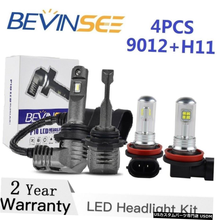 トヨタヤリスRAV4 15 16-18 4PCSコンボ9012 H11 LEDヘッドライトフォグ電球用 For Toyota Yaris RAV4 15 16-18 4PCS Combo 9012 H11 LED Headlight Fog Light Bulb 【並行輸入品】