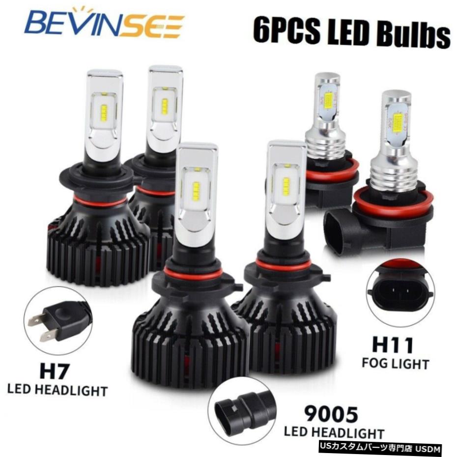 マツダ5 06-10 6 2011年から2013年6×9005のためのH7 H11 LEDコンボヘッドライトフォグ電球 For Mazda 5 06-10 6 2011-2013 6x 9005 H7 H11 LED Combo Headlight Fog Light Bulbs 【並行輸入品】