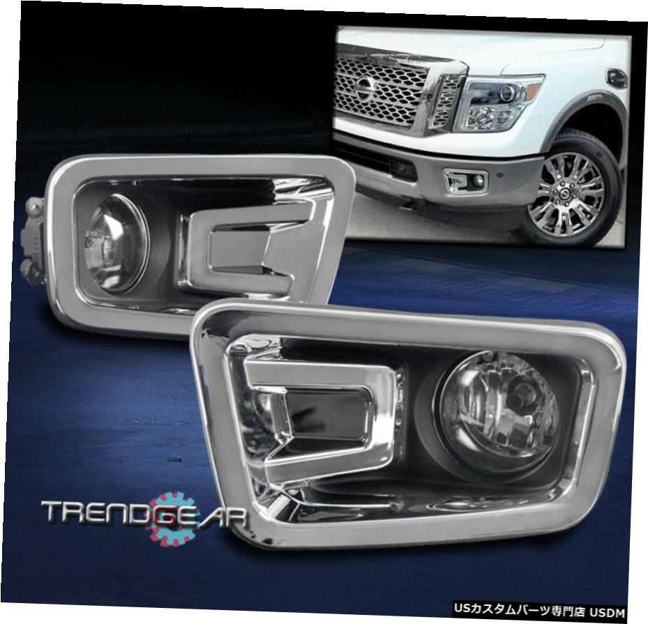 BUMPER DRIVING FOG LIGHTS LAMP CHROME CLEAR LENS W / 16-17 TITANピックアップ用のスイッチ BUMPER DRIVING FOG LIGHTS LAMP CHROME CLEAR LENS W/SWITCH FOR 16-17 TITAN PICKUP 【並行輸入品】