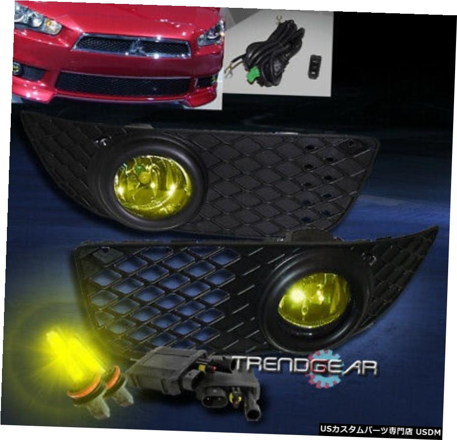2008-2014三菱ランサーBUMPER JDM YELLOW FOG LIGHT LAMP W / 3K HIDキット+ SWITCH 2008-2014 MITSUBISHI LANCER BUMPER JDM YELLOW FOG LIGHT LAMP W/3K HID KIT+SWITCH 【並行輸入品】