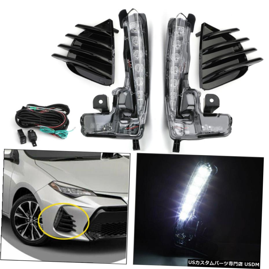 2017 2018 2019トヨタカローラSE XSEのためにライトフォグランプキットを実行しているDRL昼間 DRL Daytime Running Light Fog Lamp Kit for 2017 2018 2019 Toyota Corolla SE XSE 【並行輸入品】