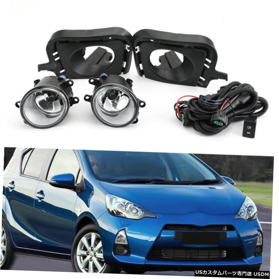 ペアフロントバンパーフォグランプキット12 13 14トヨタプリウスc アクア用 Pair Front Bumper Fog Lights Kit For 12 13 14 Toyota Prius C Aqua Voli Me