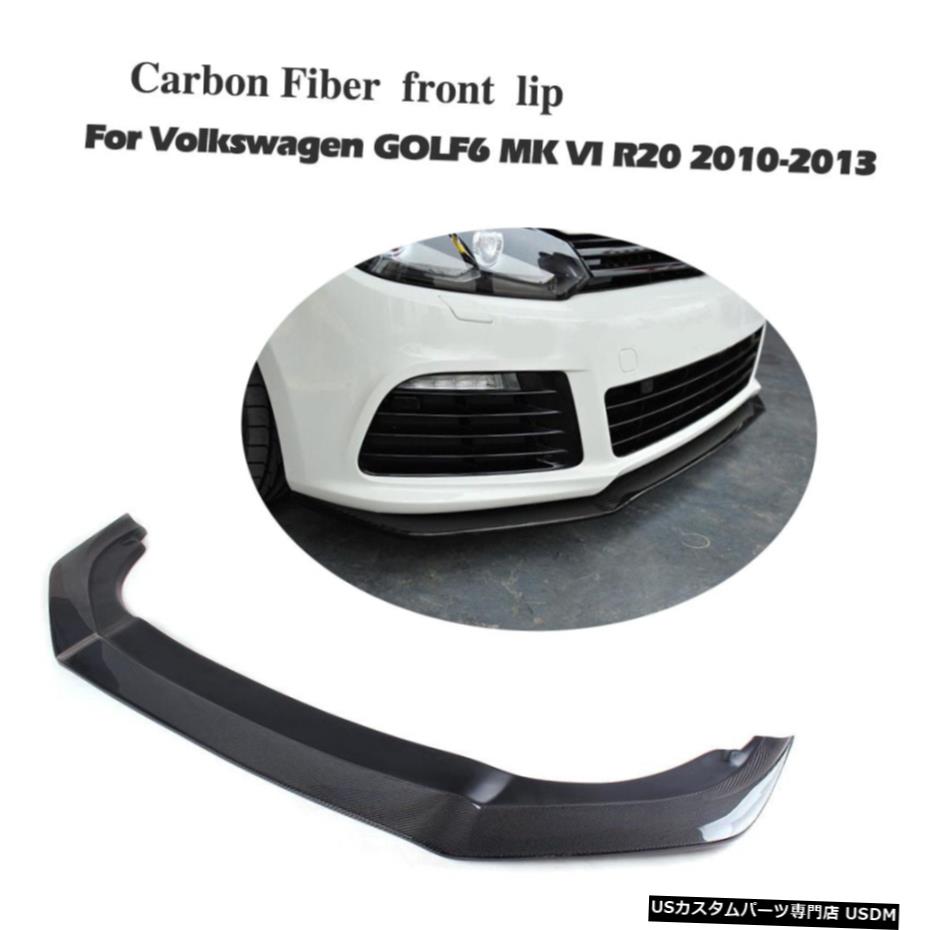 エアロパーツ フォルクスワーゲンゴルフ6 VI MK6 R20用カーボンファイバーフロントバンパーリップスポイラーフィット10-13 Carbon Fibre Front Bumper Lip Spoiler Fit for Volkswagen Golf 6 VI MK6 R20 10-13 【並行輸入品】