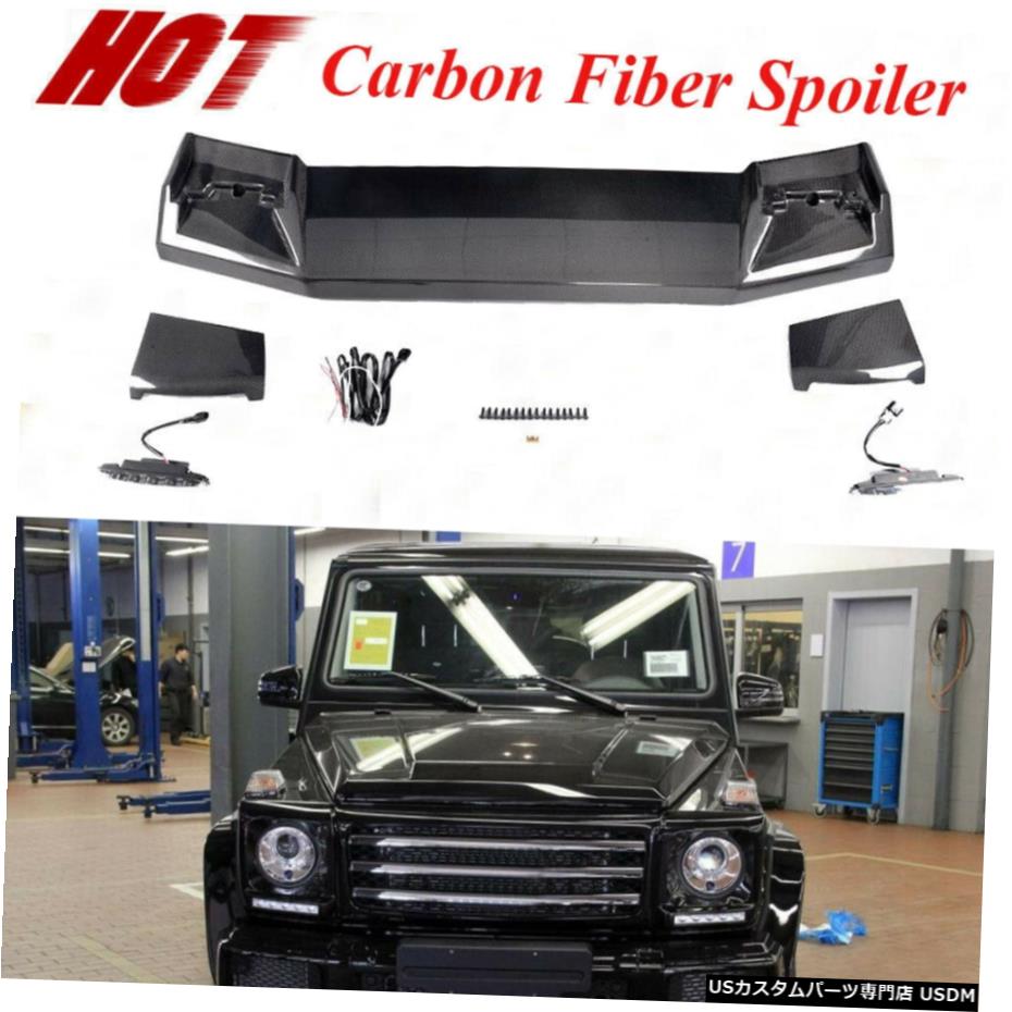 エアロパーツ フロントルーフスポイラーウイングLEDライトフィット感のためのメルセデスベンツG500 G65 G550 G63 13-17 Front Roof Spoiler Wing LED Light Fit For Mercedes Benz G500 G65 G550 G63 13-17 【並行輸入品】
