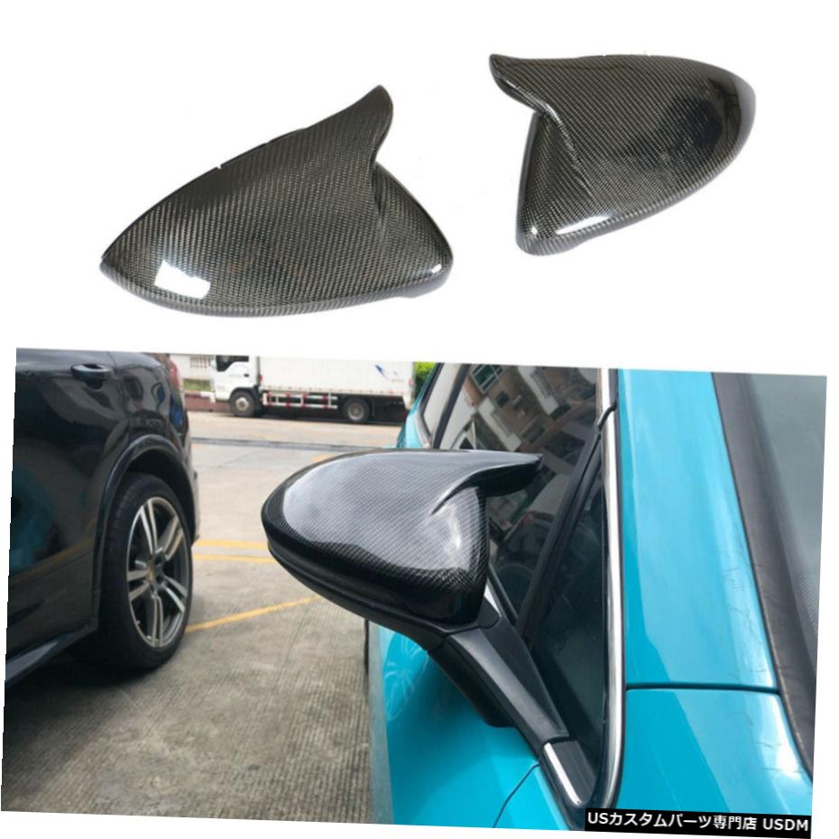 エアロパーツ VWゴルフ7 7.5 MK7 7.5 GTI R 14-19サイドミラーカバーキャップ交換カーボン2PCS用 For VW Golf 7 7.5 MK7 7.5 GTI R 14-19 Side Mirror Cover Cap Replace Carbon 2PCS 【並行輸入品】