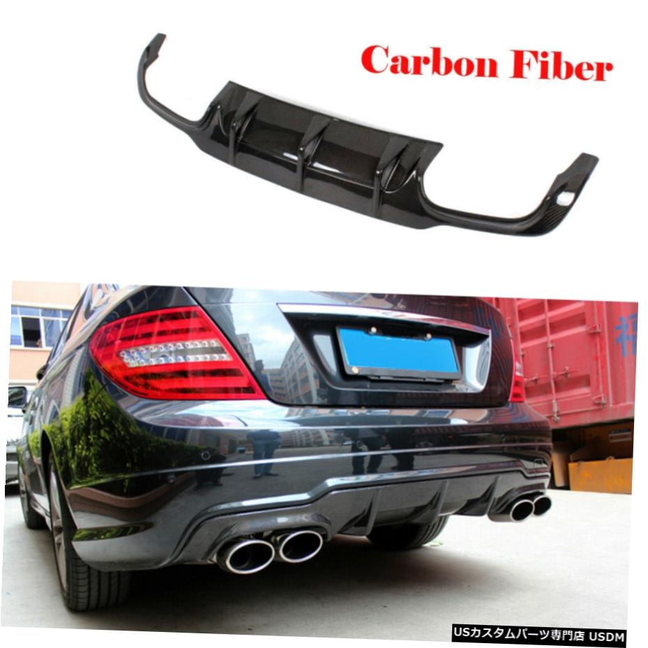 エアロパーツ ベンツW204 C63 AMGのためのカーボンファイバーリアバンパーディフューザーBodykitsフィット12-14 Carbon Fiber Rear Bumper Diffuser Bodykits Fit for Benz W204 C63 AMG 12-14 【並行輸入品】