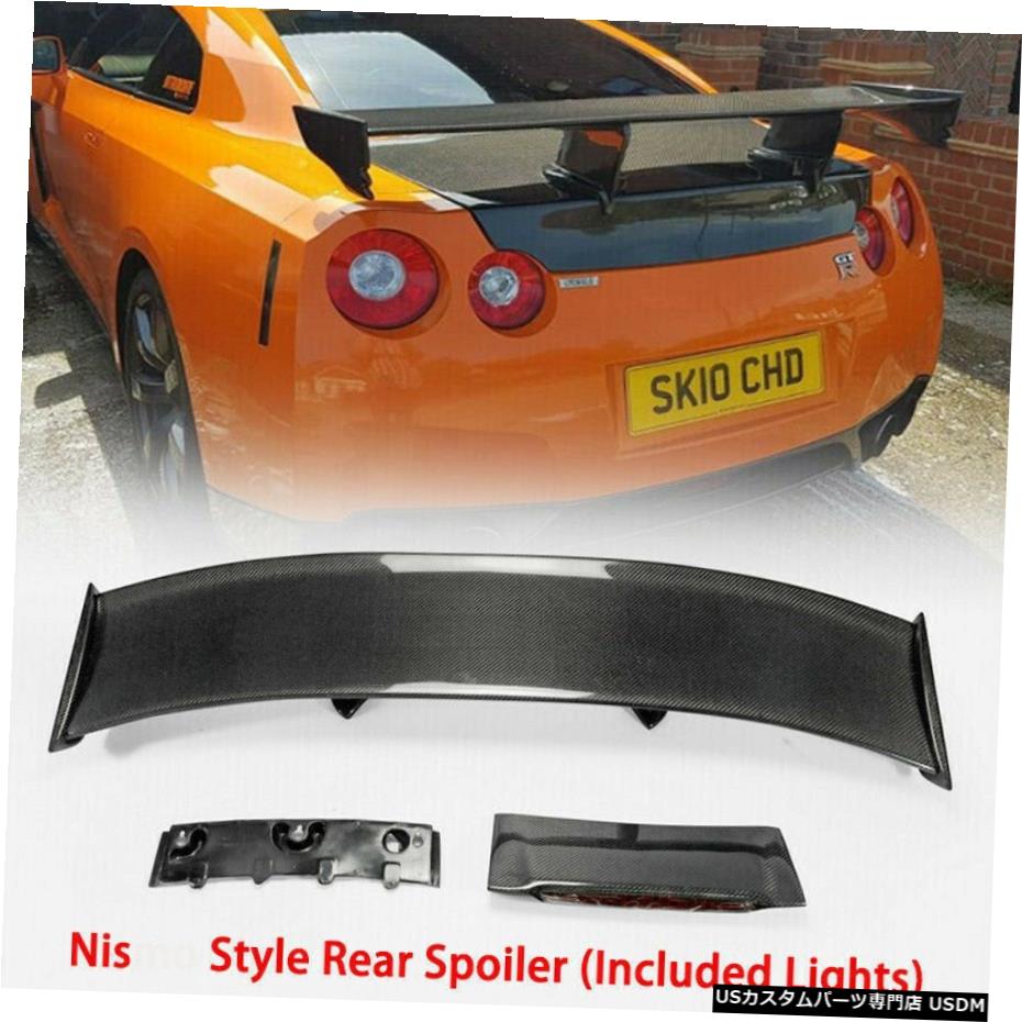 Add R35 Spoiler Nissan Lights World倉庫 外装 エアロパーツ Nis Style Included エアロパーツ Spoiler カーボンリアトランクスポイラー 付属ライト 日産gtr Nisスタイルのために追加します その他 R35 On Trunk店車用品 バイク用品 Carbon For 車用品