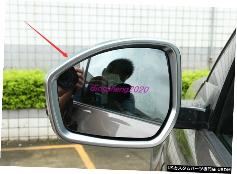 エアロパーツ ランドローバー・レンジローバーイヴォーク19-20用ABSクロームバックミラー雨の眉カバートリム ABS Chrome Rearview Mirror Rain Eyebrow cover trim For Range Rover Evoque 19-20 【並行輸入品】