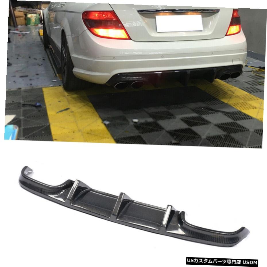 エアロパーツ メルセデスベンツW204 C63AMG 08-11Carbonファイバーリアバンパーディフューザーリップスポイラーのために For Mercedes Benz W204 C63AMG 08-11Carbon Fiber Rear Bumper Diffuser Lip Spoiler 【並行輸入品】